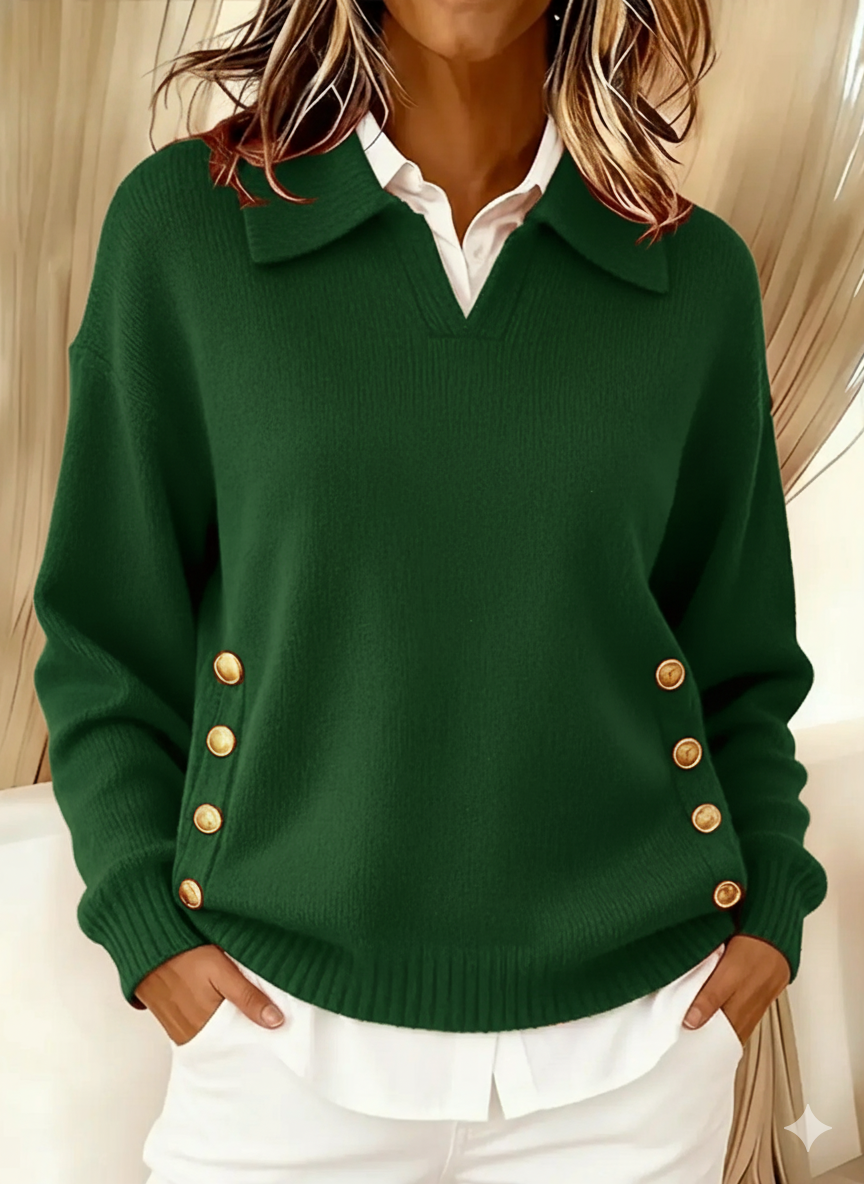 Celeste | V-Neck Sweater with Collar