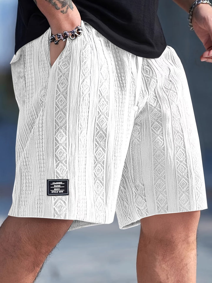 JASPER | GEOMETRIC TEXTURE KNIT DRAWSTRING SHORTS