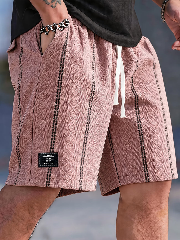 JASPER | GEOMETRIC TEXTURE KNIT DRAWSTRING SHORTS
