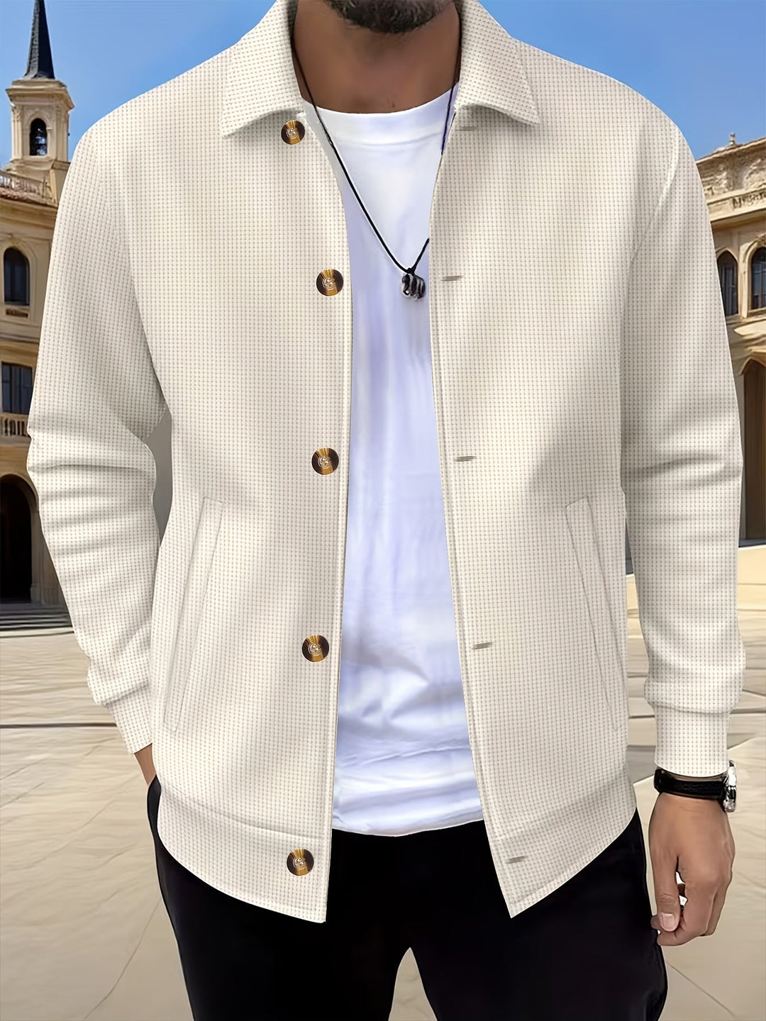SILAS | TEXTURED BUTTON-FRONT OVERSHIRT JACKET