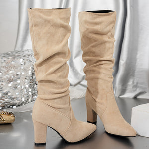 SOFÍA | SLOUCH POINTED-TOE HEELED BOOTS