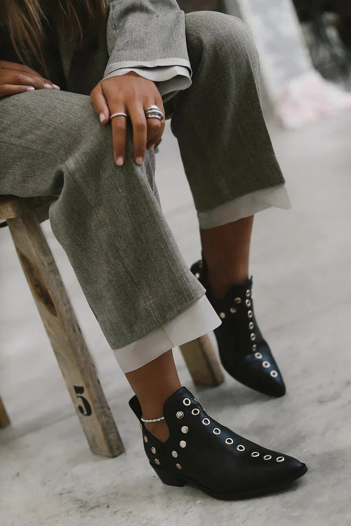 Sara| Studded Pointed Boots