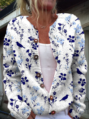 LILLIAN | ELEGANT FLORAL BUTTONED CARDIGAN