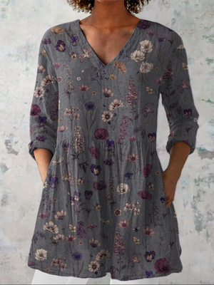 GLORIA | LONG SLEEVE BLOUSE WITH V-NECK