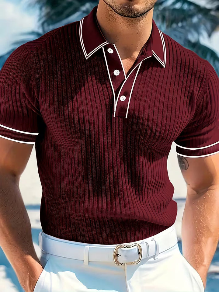 LORENZO | COLOR-BLOCKED SHORT SLEEVE POLO SHIRT