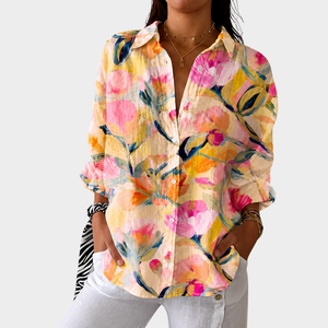 DELBAR | LIGHTWEIGHT AND COLORFUL PRINTED BLOUSE