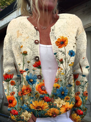 MARIAH | ELEGANT VINTAGE FLORAL CARDIGAN