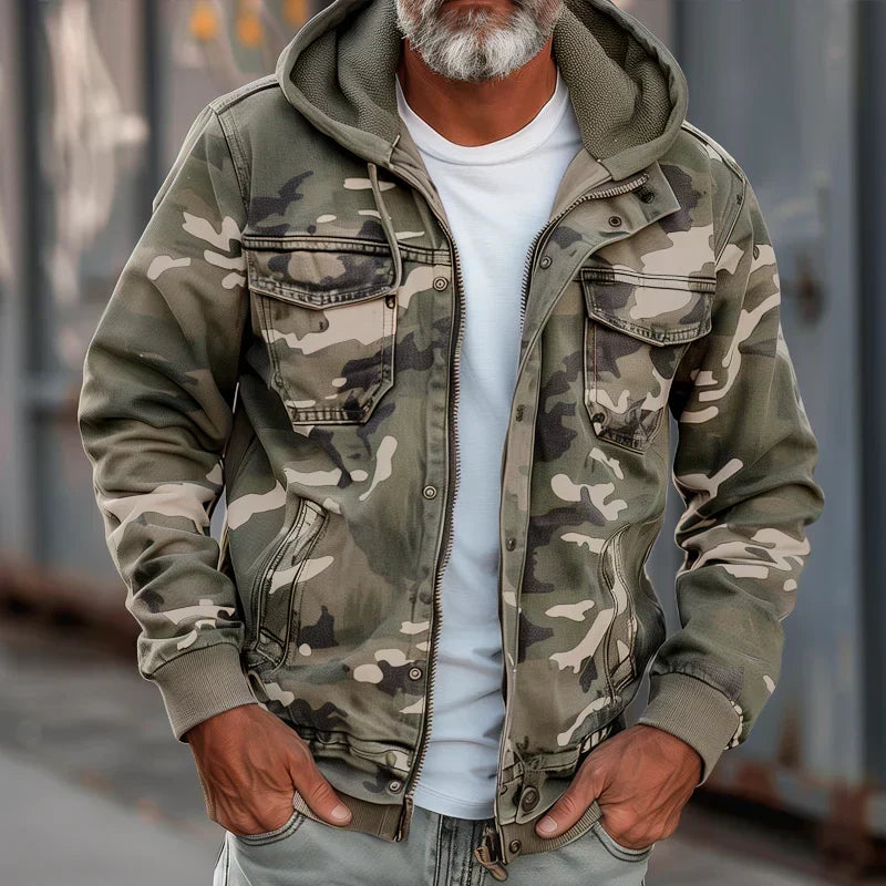 DAXTON | RUGGED CAMO HOODED UTILITY JACKET