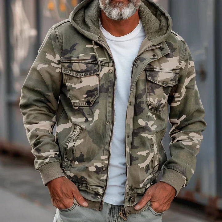 DAXTON | RUGGED CAMO HOODED UTILITY JACKET