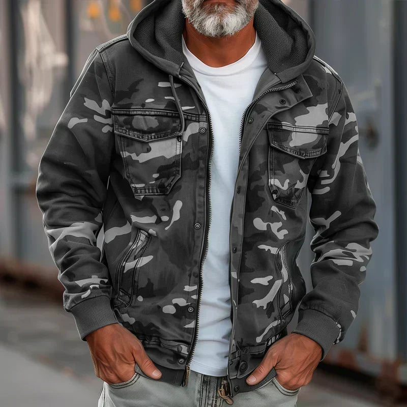 DAXTON | RUGGED CAMO HOODED UTILITY JACKET
