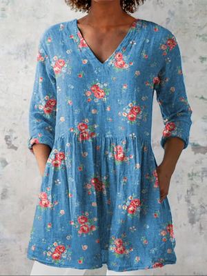ESME | LONG BLOUSE WITH V-NECK