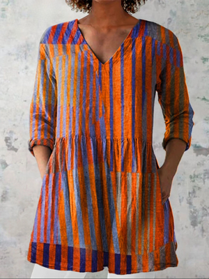 EDITH | LONG BLOUSE WITH V-NECK