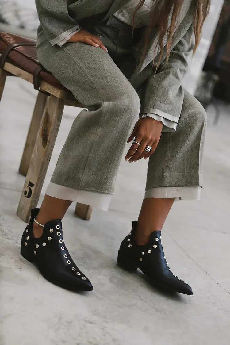 Sara| Studded Pointed Boots