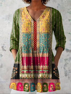 FREYA | LONG BLOUSE WITH V-NECK