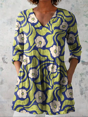 ELIZA | LONG BLOUSE WITH V-NECK