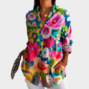 AZADEH | PAINTED GARDEN GLOW BLOUSE