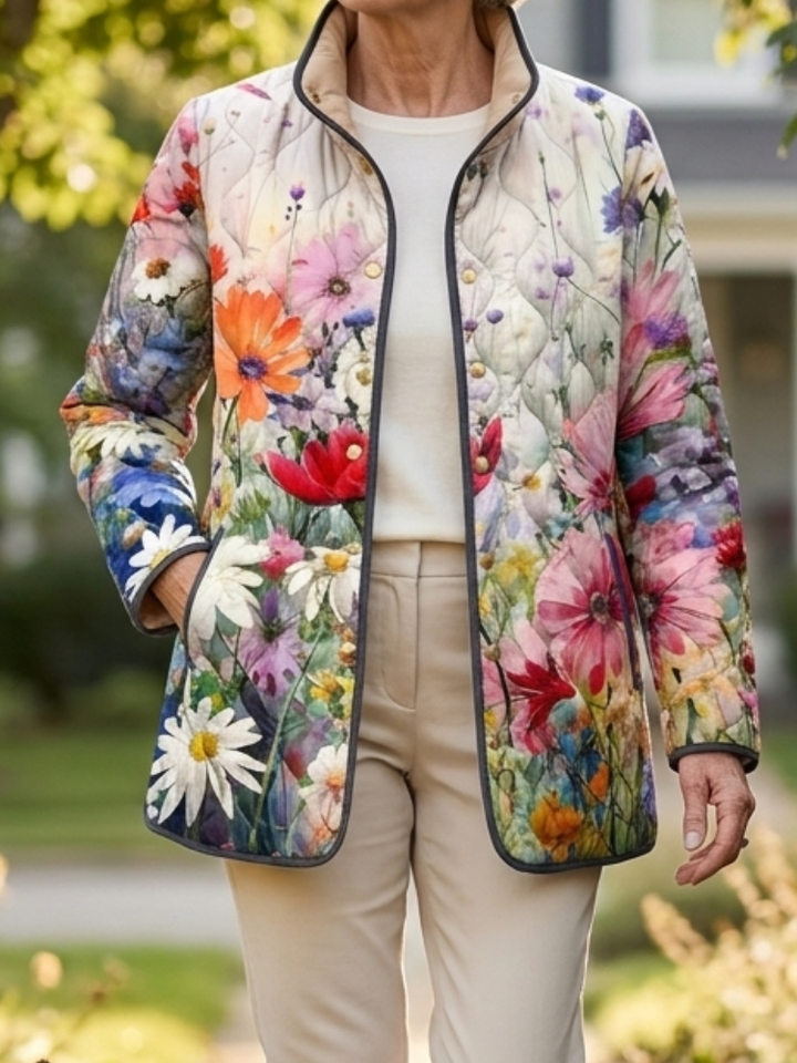 TRINITY | CHARMING PINK FLORAL PRINT QUILTED JACKET