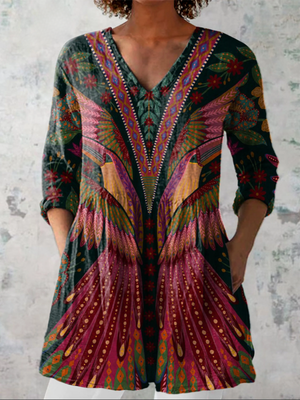 CLARA | LONG BLOUSE WITH V-NECK