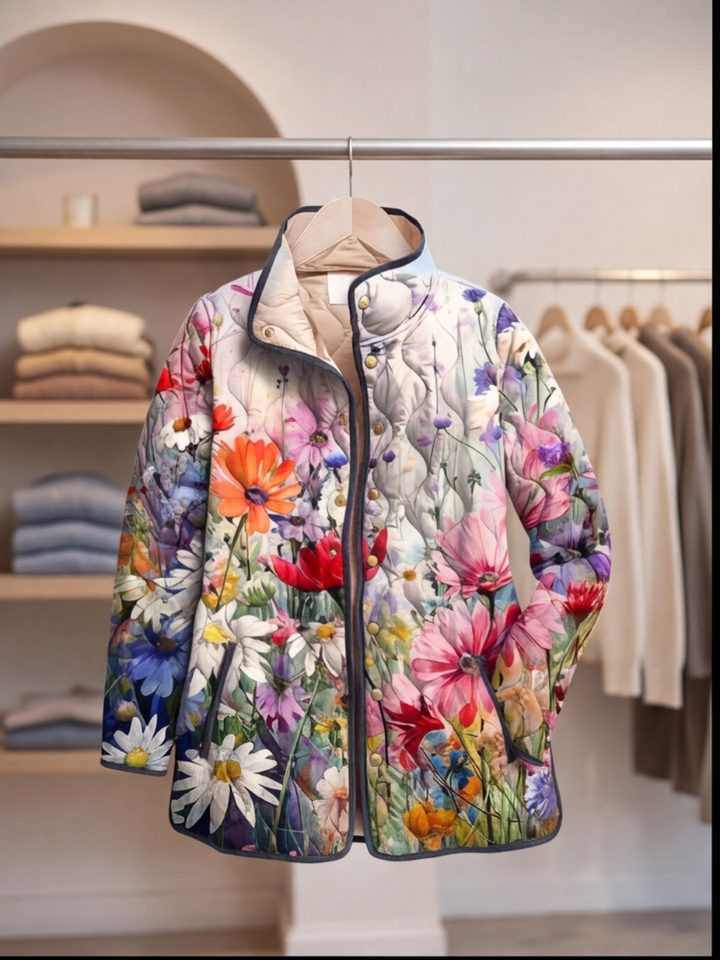TRINITY | CHARMING PINK FLORAL PRINT QUILTED JACKET