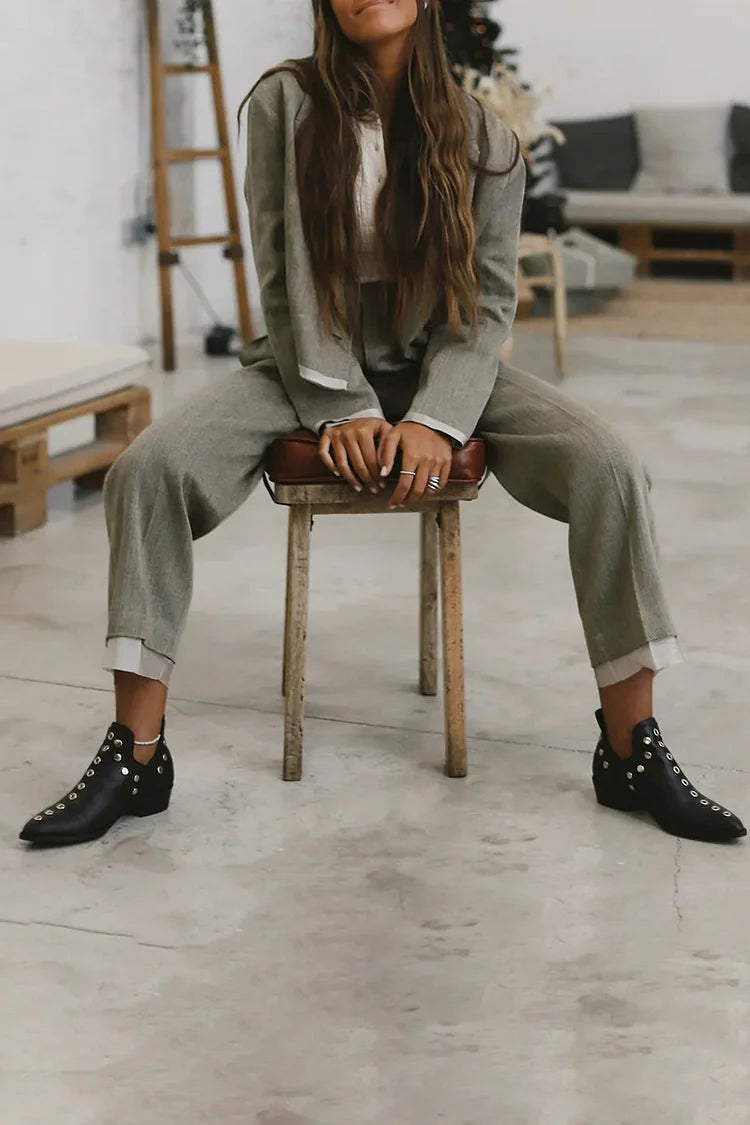 Sara| Studded Pointed Boots