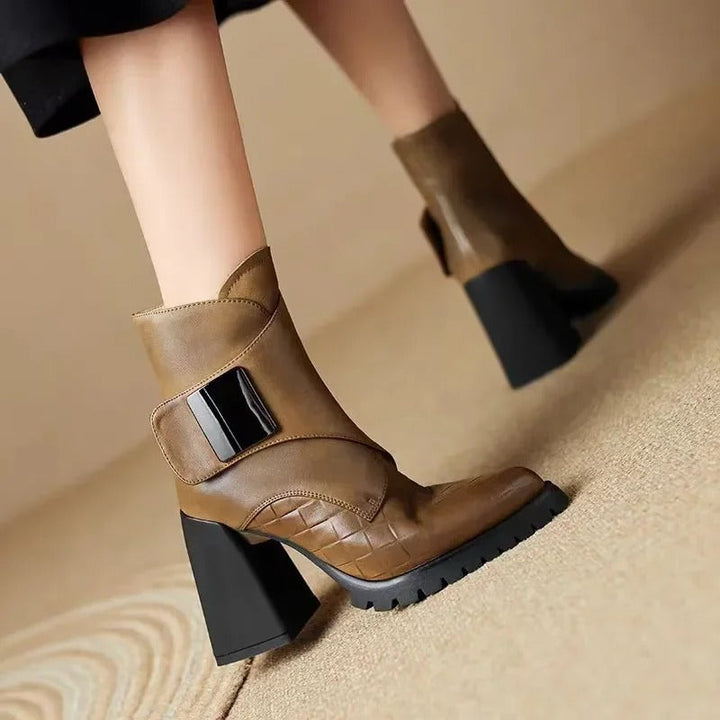 Rosa | Ankle Block Heel With Strap Detail