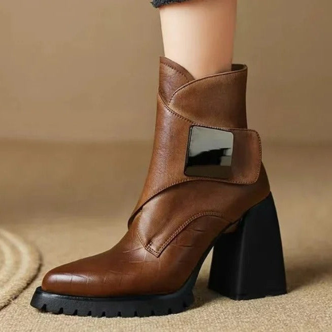 Rosa | Ankle Block Heel With Strap Detail