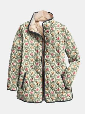 SIERRA | VINTAGE FLORAL ART PRINT QUILTED JACKET