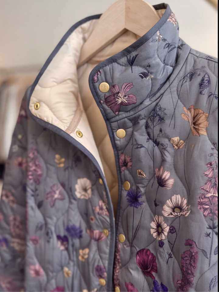 Tessa | Vintage Floral Print Quilted Jacket