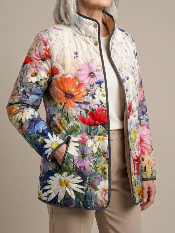 TRINITY | CHARMING PINK FLORAL PRINT QUILTED JACKET