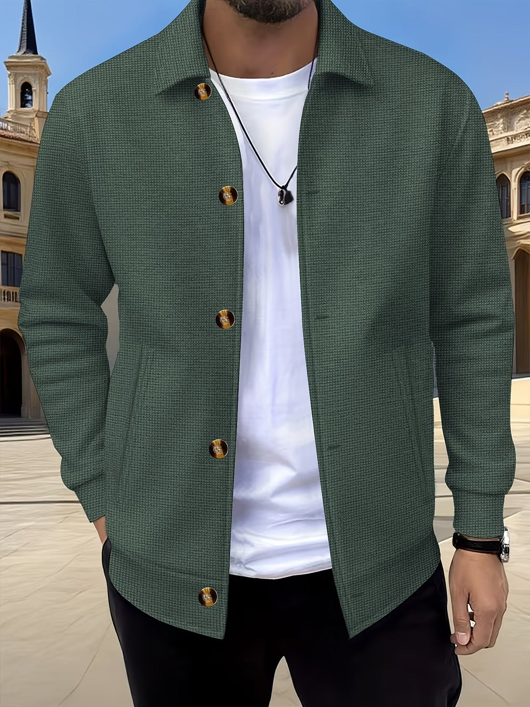SILAS | TEXTURED BUTTON-FRONT OVERSHIRT JACKET