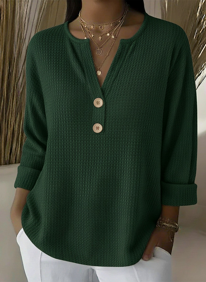 Eva | Henley Button Top