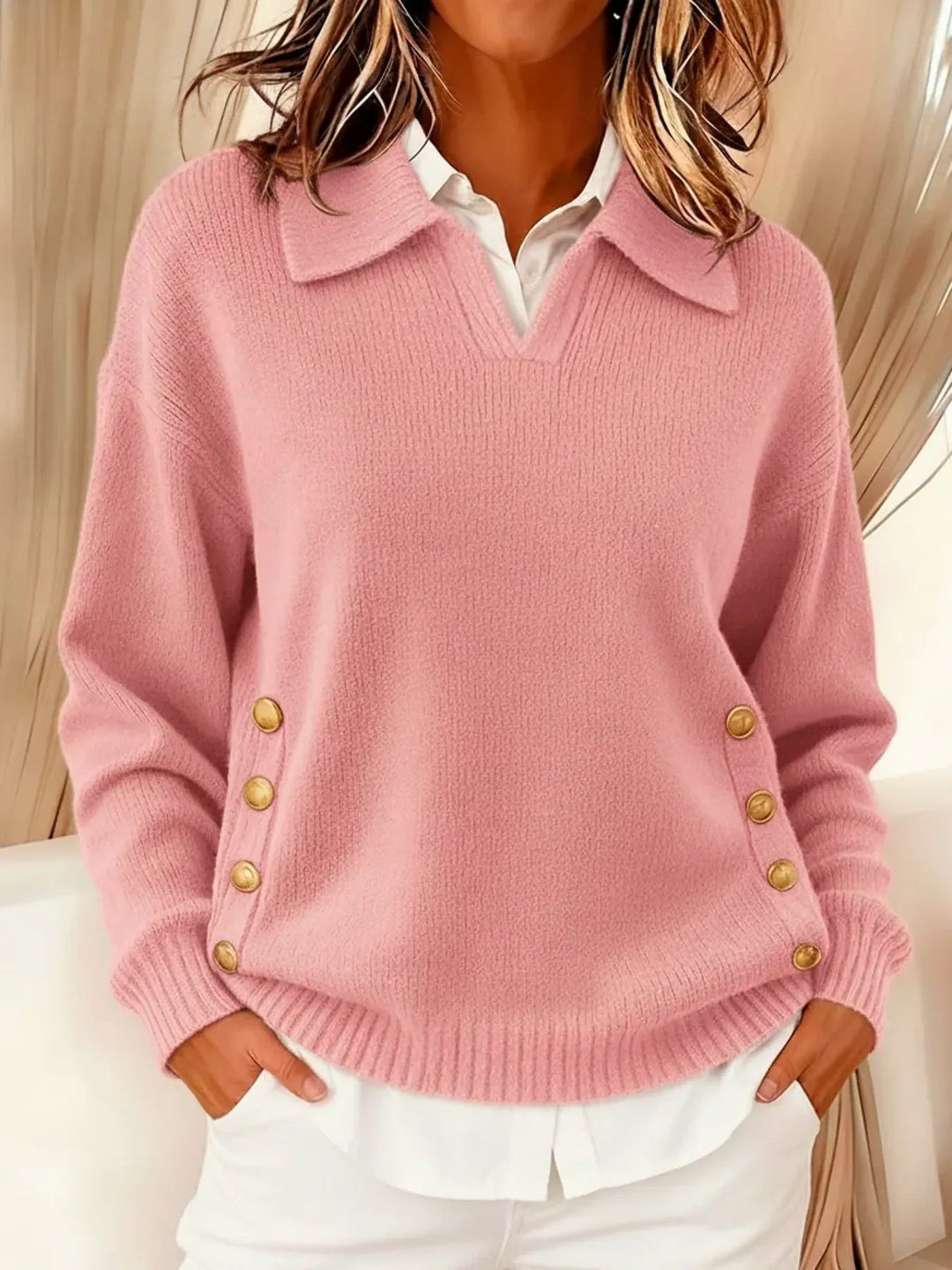 Celeste | V-Neck Sweater with Collar