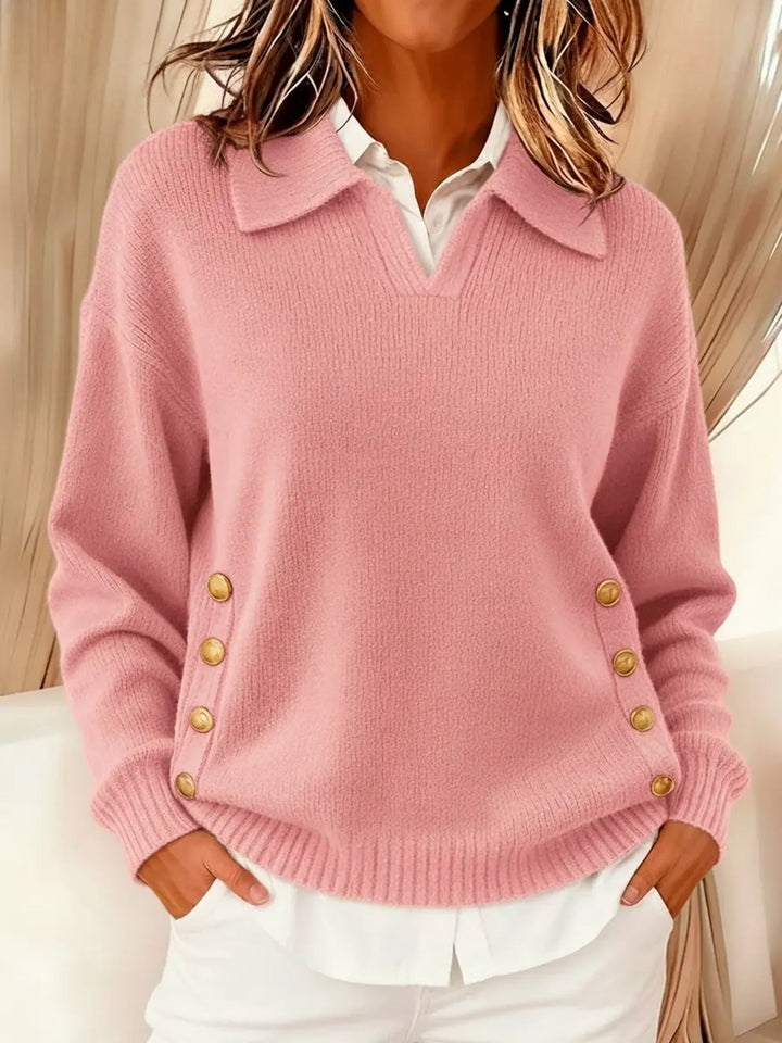 Celeste | V-Neck Sweater with Collar