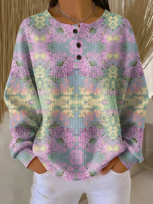 AMY | SWEATER WITH ETHNIC FLORAL PATTERN