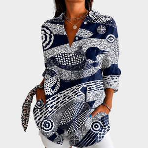 BANAFSHEH | COASTAL MOSAIC PRINT BLOUSE