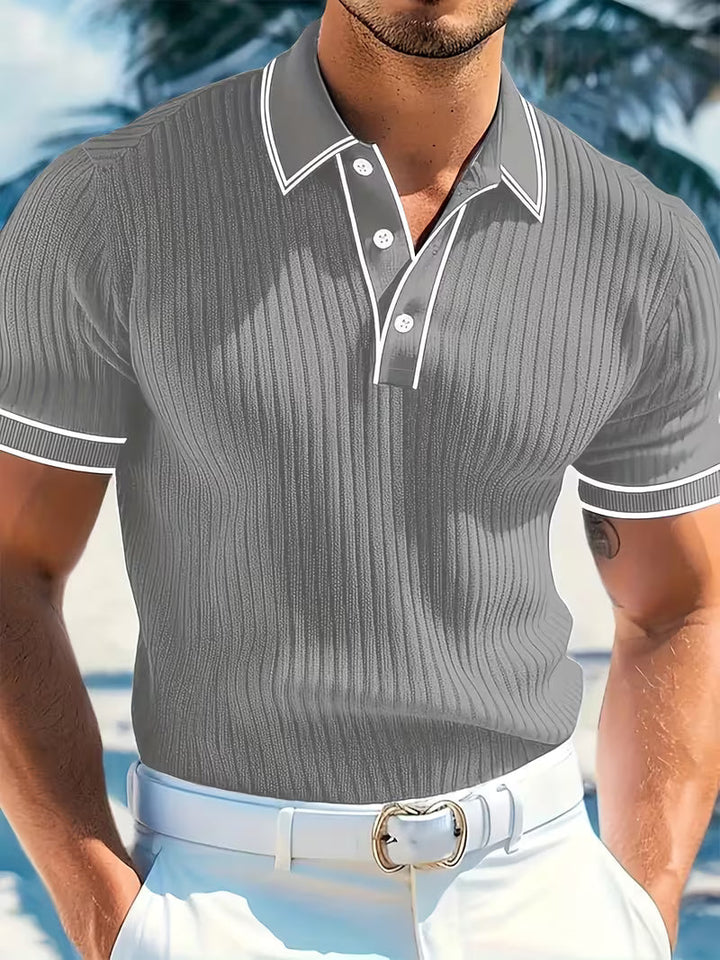 LORENZO | COLOR-BLOCKED SHORT SLEEVE POLO SHIRT