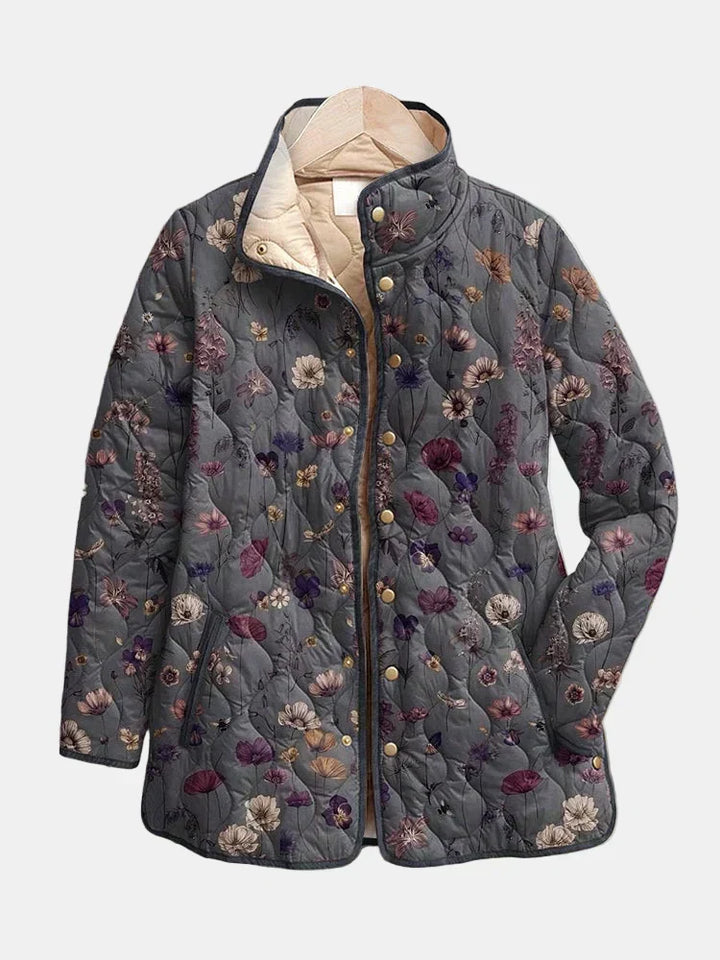 Tessa | Vintage Floral Print Quilted Jacket