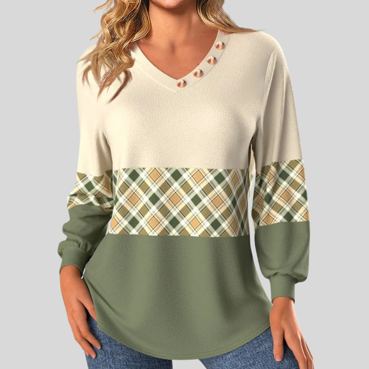 Monica | Sweater with Checked Detail