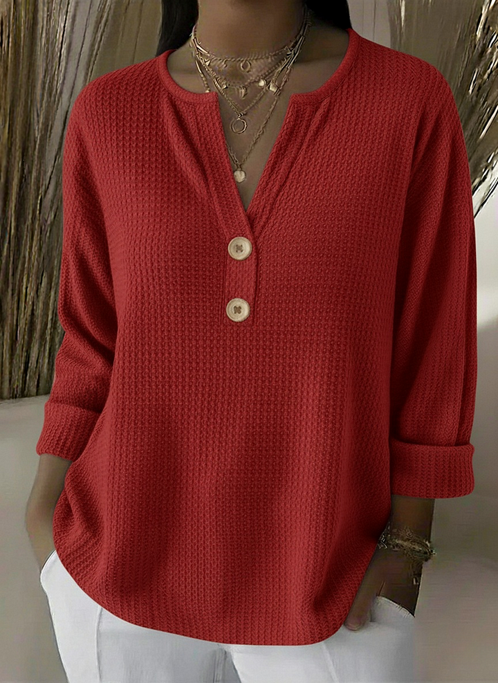 Eva | Henley Button Top