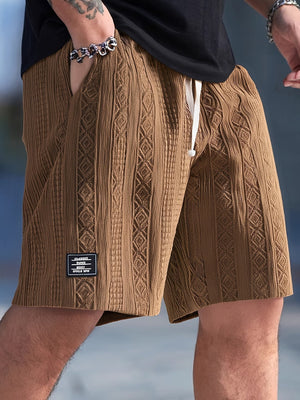 JASPER | GEOMETRIC TEXTURE KNIT DRAWSTRING SHORTS