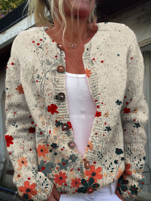 Marley | VINTAGE FLORAL KNIT CARDIGAN