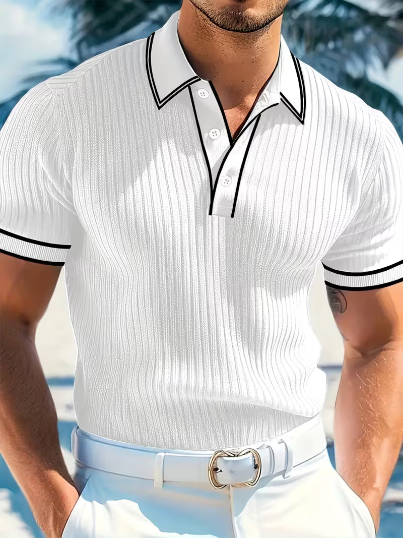 LORENZO | COLOR-BLOCKED SHORT SLEEVE POLO SHIRT