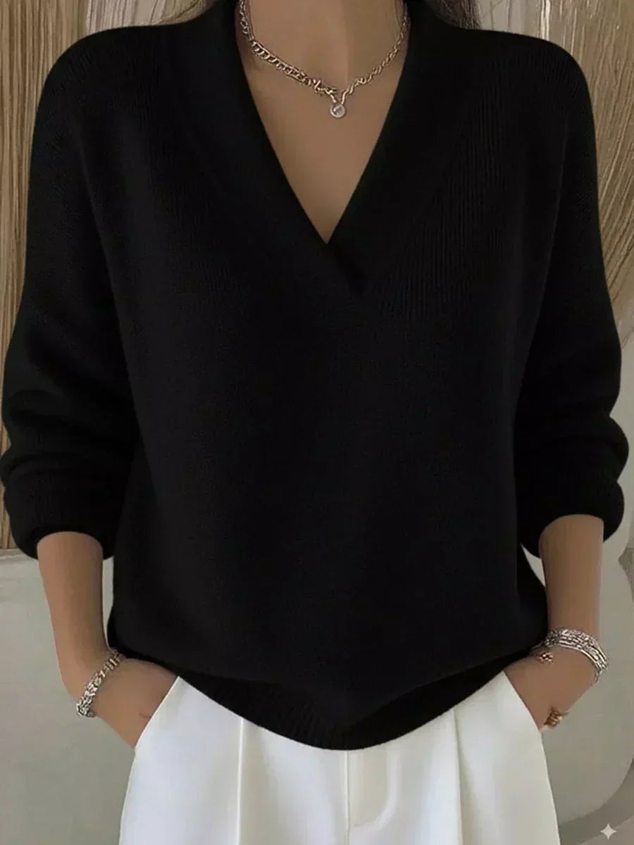 Elena | Relaxed V-Neck Sweater