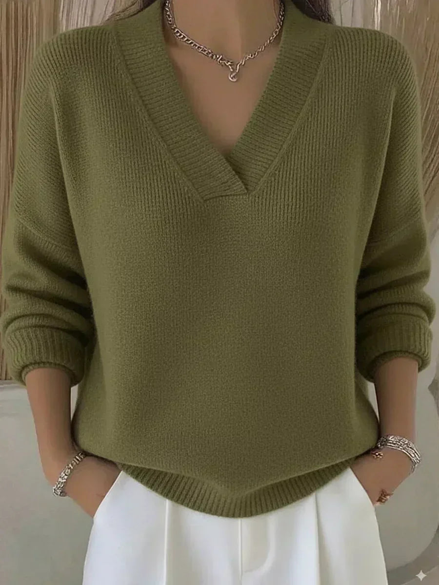 Elena | Relaxed V-Neck Sweater