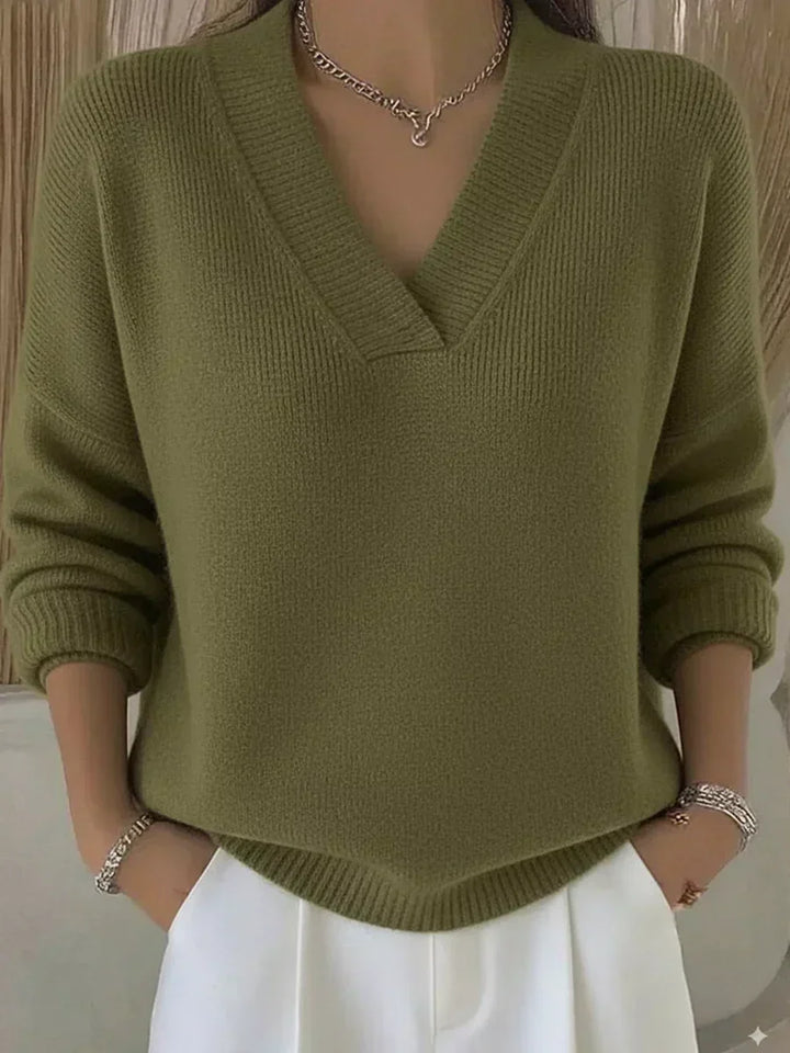 Elena | Relaxed V-Neck Sweater