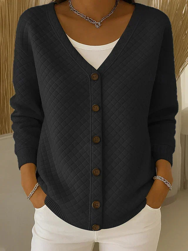 Gianna | Quilted Button-Front Cardigan