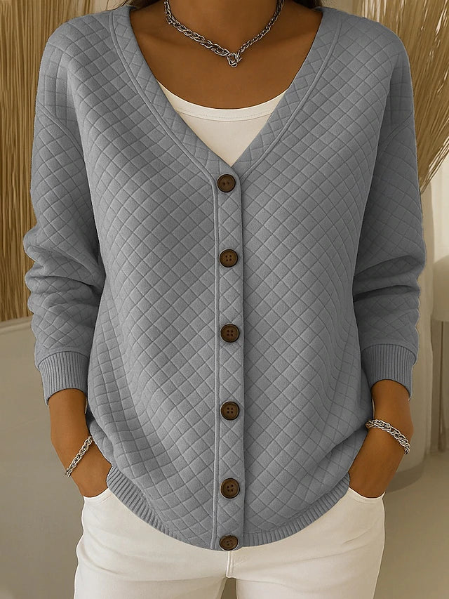 Gianna | Quilted Button-Front Cardigan