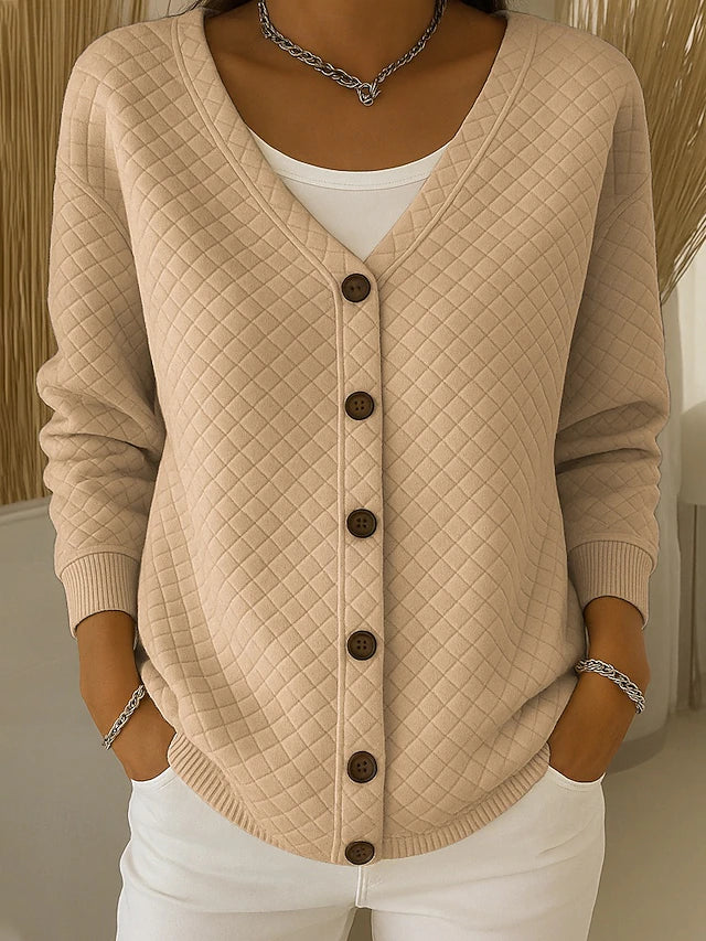 Gianna | Quilted Button-Front Cardigan