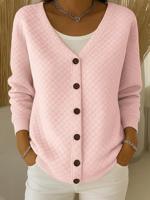 GIANNA | QUILTED BUTTON-FRONT CARDIGAN