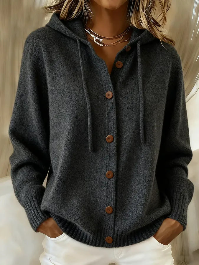Eloise | Cozy Button Cardigan Hoodie